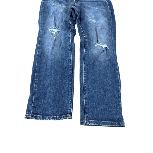 Time and Tru 10 Petite Straight Denim Jeans Distressed/Knee Holes - Picture 2 of 6